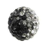 Bolas de medio perforados de imitación de diamante, Arcilla Pave, Esférico, diverso tamaño para la opción & con diamantes de imitación de Checo & perforado medio, agujero:aproximado 1.2mm, Vendido por UD