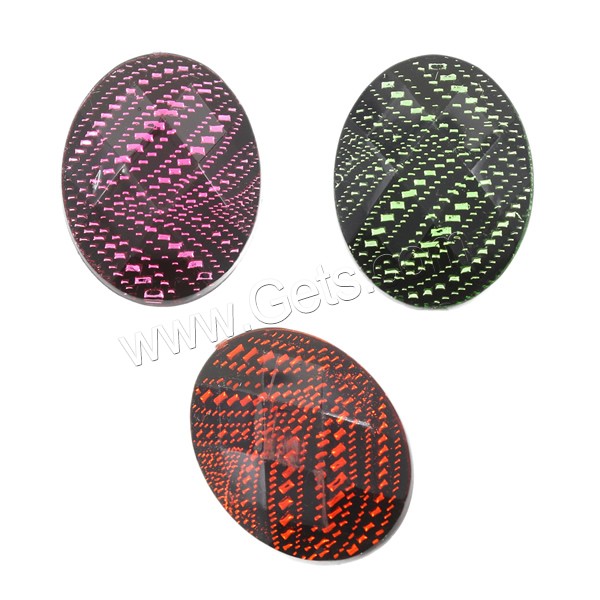 Snakeskin Style Resin Cabochon, Flat Oval, silver color plated, different size for choice & flat back & faceted & snakeskin pattern, more colors for choice, Sold By Bag