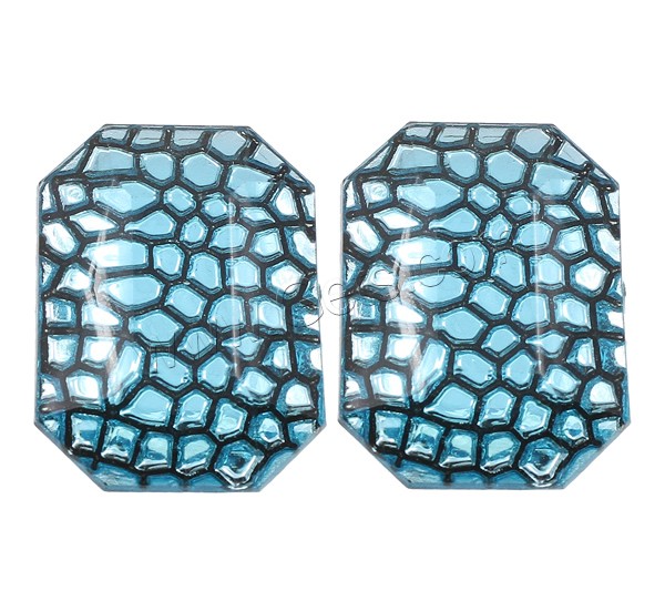 Snakeskin Style Resin Cabochon, Octagon, silver color plated, different size for choice & flat back & faceted & snakeskin pattern, more colors for choice, Sold By Bag