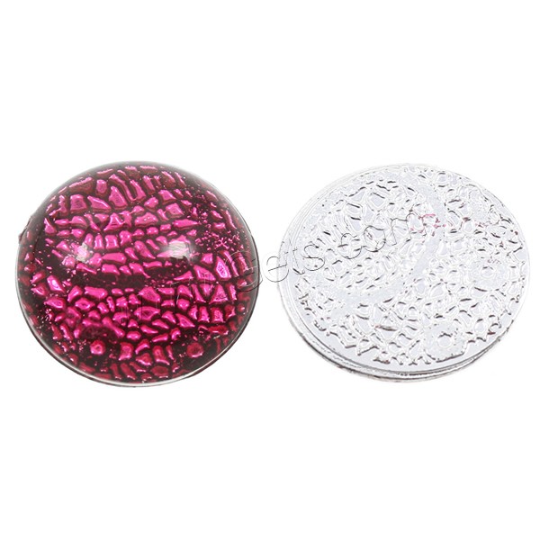 Snakeskin Style Resin Cabochon, Flat Round, silver color plated, different size for choice & flat back & snakeskin pattern, more colors for choice, Sold By Bag