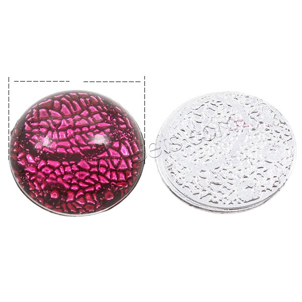 Snakeskin Style Resin Cabochon, Flat Round, silver color plated, different size for choice & flat back & snakeskin pattern, more colors for choice, Sold By Bag