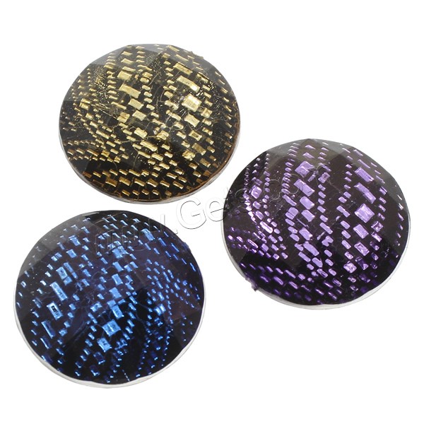 Snakeskin Style Resin Cabochon, Flat Round, silver color plated, different size for choice & flat back & faceted & snakeskin pattern, more colors for choice, Sold By Bag