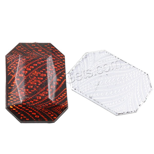 Snakeskin Style Resin Cabochon, Octagon, silver color plated, different size for choice & flat back & faceted & snakeskin pattern, more colors for choice, Sold By Bag