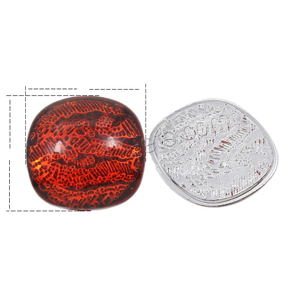 Snakeskin Style Resin Cabochon, Square, silver color plated, different size for choice & flat back & snakeskin pattern, more colors for choice, Sold By Bag