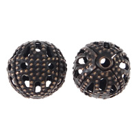 Hollow Brass Beads, Round, plated 8mm Approx 1mm 