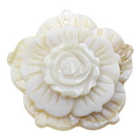 Белый оболочки подвески, Белая ракушка, Форма цветка отверстие:Приблизительно 1.5mm, продается PC