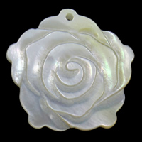 White Shell Pendants, Flower Approx 1.5mm 