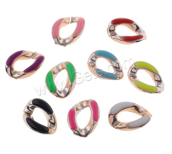 CCB Plastic Linking Ring, Copper Coated Plastic, Twist, UV plating, different size for choice & enamel, more colors for choice, nickel, lead & cadmium free, 1000PCs/Bag, Sold By Bag