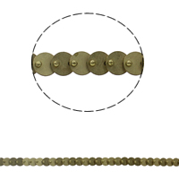 Handmade Brass Chain, Flat Round, plated nickel, lead & cadmium free 