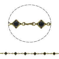 Perlas de plástico ABS Cadena de cuentas, con metal, chapado, hecho a mano, más colores para la opción, 10x5x3mm, Vendido por m