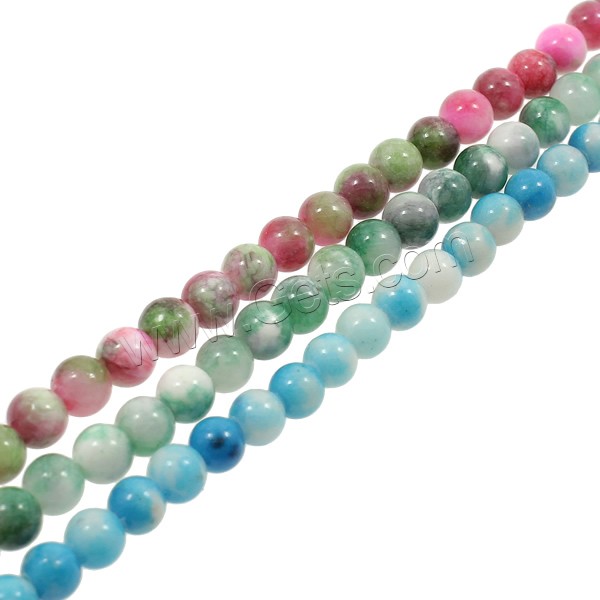 perle en jade tient, pierre gemme, Rond, normes différentes pour le choix, plus de couleurs à choisir, Trou:Environ 1mm, Longueur:Environ 15.7 pouce, Vendu par brin