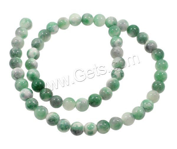 perle en jade tient, pierre gemme, Rond, normes différentes pour le choix, plus de couleurs à choisir, Trou:Environ 1mm, Longueur:Environ 15.7 pouce, Vendu par brin