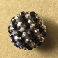 Abalorios de Diamantes de Imitación con Resina, Tambor, 2-tono, 22x20mm, agujero:aproximado 1.5-3mm, 500PCs/Bolsa, Vendido por Bolsa