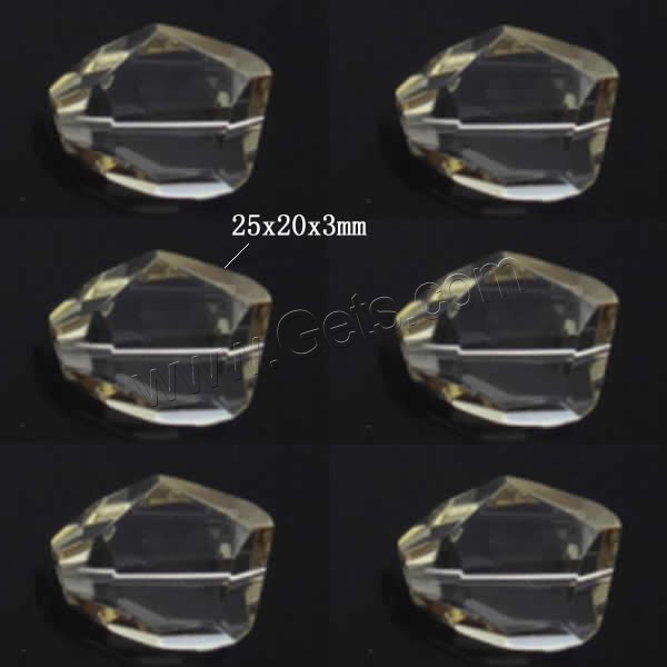 Perlas de cristal de moda, longitud diferente para la opción & transparente & facetas, Champán Dorado, 25x20x13mm, agujero:aproximado 1mm, Vendido por Sarta