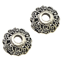 Zinc Alloy Bead Caps, Flower, antique silver color plated, hollow, nickel, lead & cadmium free Approx 3.5mm 