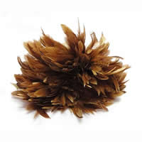 Перо-пуховой вентилятор, Турция перо, с пеньковый трос, коричневый, approx 150x15-20mm, длина:Приблизительно 150 , Приблизительно 500ПК/Лот, продается Лот