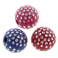 Silver Accent Acrylic Beads, Round & solid color, mixed colors Approx 1mm 