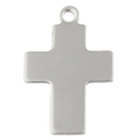 Stainless Steel Tag Charm, Cross, hand polished, laser pattern & Customized, original color Approx 2.5mm 