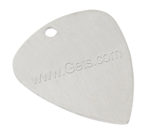 Encantos de etiqueta de acero inoxidable, Triángulo, hecho a mano pulido, patrón láser & Modificado para requisitos particulares, color original, 30x35x1mm, agujero:aproximado 2.5mm, Vendido por UD