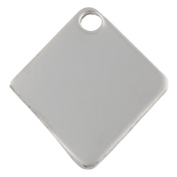 Stainless Steel Tag Charm, Rhombus, hand polished, laser pattern & Customized, original color Approx 2.5mm 