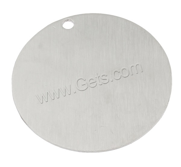 Stainless Steel Tag Charm, Flat Round, hand polished, laser pattern & Customized, original color, 42x1mm, Hole:Approx 2.5mm, Sold By PC