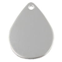 Stainless Steel Tag Charm, Teardrop, hand polished, laser pattern & Customized, original color Approx 2.5mm 