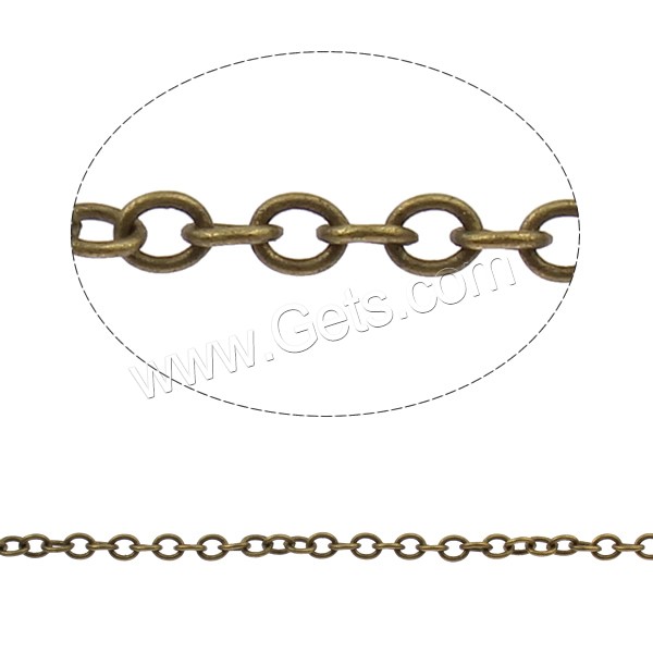 Brass Oval Chain, plated, more colors for choice, cadmium free, 3.2x2.7x0.5mm, 100m/Strand, Sold By Strand