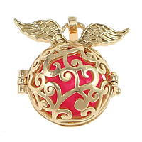 Pregnant Ball Locket Pendant, Brass, Angel, gold color plated, with painted & high quality plating and never fade & hollow 18mm Approx 