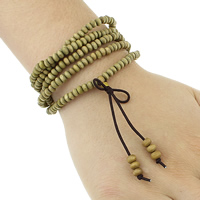 Wood Bracelets, with Elastic Thread & Zinc Alloy, gold color plated, beaded bracelet & , nickel, lead & cadmium free  4-5mm Approx 34 Inch 