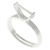 Europeo dedo anillo hallazgo, metal, chapado, ajustable, más colores para la opción, 10.5x3mm,0.8mm, tamaño:7, Vendido por UD