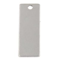 Stainless Steel Tag Charm, Rectangle, hand polished, laser pattern & Customized, original color Approx 2mm 