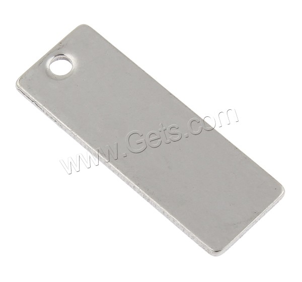 Stainless Steel Tag Charm, Rectangle, hand polished, laser pattern & different size for choice & Customized, original color, Hole:Approx 2mm, Sold By PC