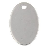 Stainless Steel Tag Charm, Flat Oval, hand polished, laser pattern & Customized, original color Approx 1.5mm 