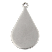 Stainless Steel Tag Charm, Teardrop, hand polished, laser pattern & Customized, original color Approx 1mm 