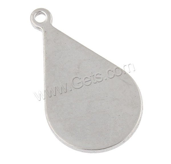 Stainless Steel Tag Charm, Teardrop, hand polished, laser pattern & Customized, original color, 10.5x18.5x1mm, Hole:Approx 1mm, Sold By PC