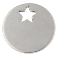 Stainless Steel Tag Charm, Flat Round, hand polished, laser pattern & Customized, original color Approx 
