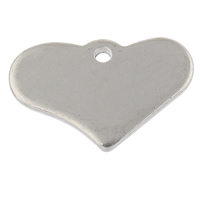 Stainless Steel Tag Charm, Heart, hand polished, laser pattern & Customized, original color Approx 1mm 