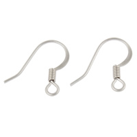 Stainless Steel Hook Earwire, hand polished, with loop, original color Approx 2mm 