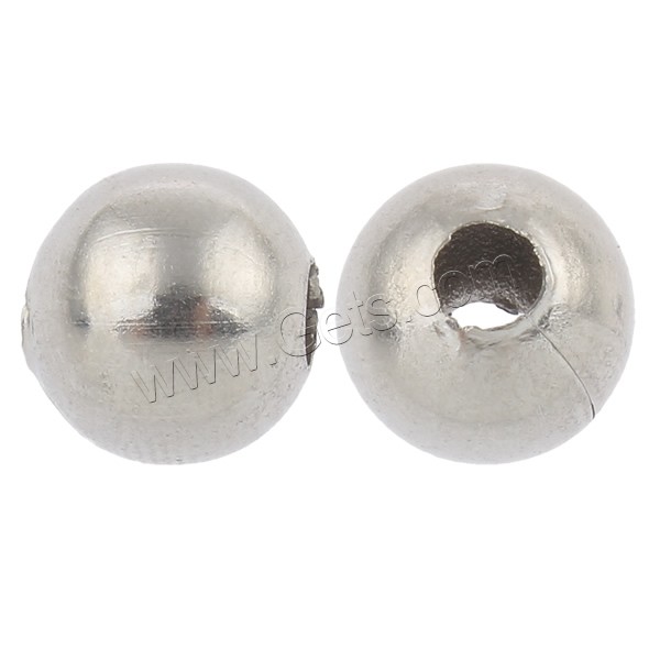 Stainless Steel Beads, Round, different size for choice, original color, Sold By Bag