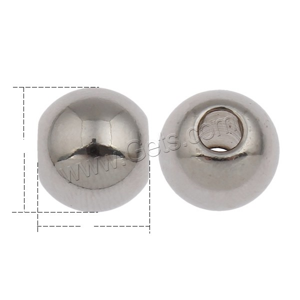 Stainless Steel Beads, Round, different size for choice, original color, Sold By Bag