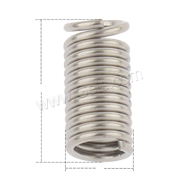 Stainless Steel Cord Coil, Tube, different size for choice, original color, 1000PCs/Bag, Sold By Bag