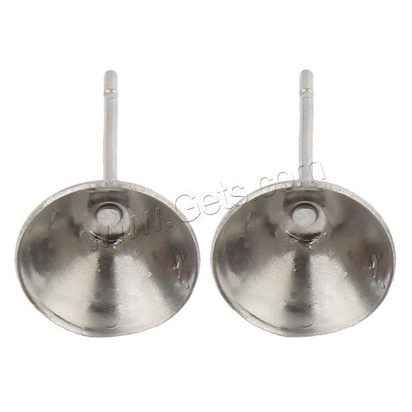 Stainless Steel Earring Stud Component, different size for choice, original color, 500Pairs/Bag, Sold By Bag