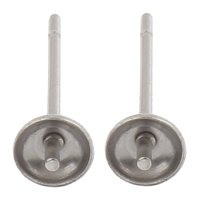 Stainless Steel Earring Stud Component, original color 2mm 