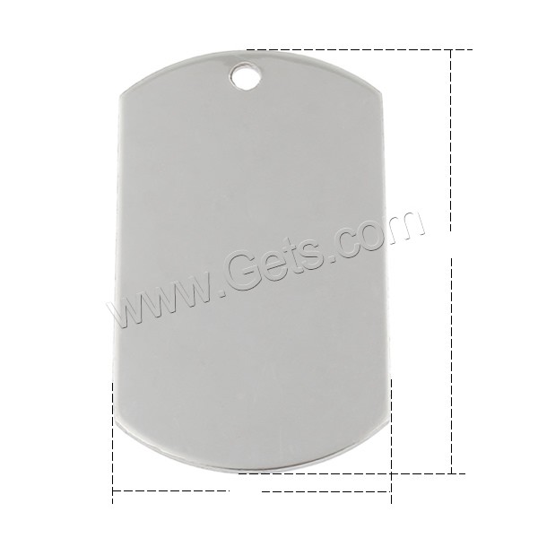 Stainless Steel Tag Charm, Rectangle, hand polished, laser pattern & different size for choice & Customized, original color, Hole:Approx 2.5mm, Sold By PC