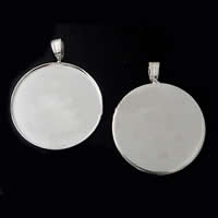 Brass Pendant Cabochon Setting, Flat Round, plated nickel & cadmium free, 25.5mm,2mm deep, Inner Approx 25mm 