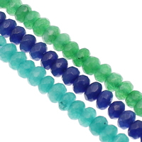 Gefärbte Jade Perlen, Rondell, verschiedene Größen vorhanden & facettierte, keine, Bohrung:ca. 1mm, Länge:ca. 15.3 ZollInch, verkauft von Strang