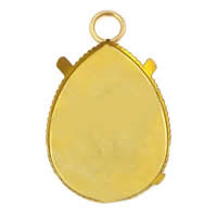Brass Pendant Cabochon Setting, Teardrop, plated Approx 3mm, Inner Approx 