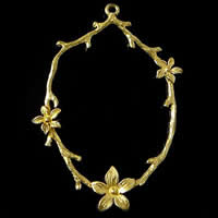 Brass Pendant Findings, Flower, plated Approx 1mm 