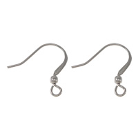 Stainless Steel Hook Earwire, 316 Stainless Steel, with loop, original color, 17mm, 2.5 Approx 2mm 