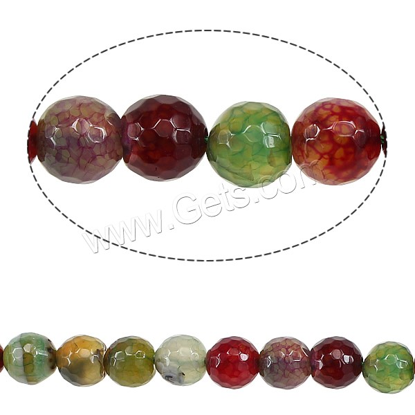 Perles agates, Agate, Rond, multiple tailles pour le choix & facettes, couleurs mélangées, Trou:Environ 0.8-1.2mm, Longueur:Environ 16 pouce, Vendu par brin